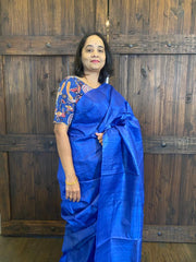 Midnight Blue banaras tussar silk