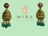 Antique Lakshmi Haram Set - MIRASILKS Antique Lakshmi Haram Set 