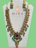 Antique Lakshmi Haram Set - MIRASILKS Antique Lakshmi Haram Set 