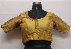 Golden Blouse with Beautiful Aari Work