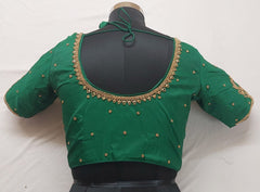 Dark Green Blouse with Aari Work