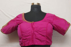 Maharani Pink Blouse with Simple Aari Work