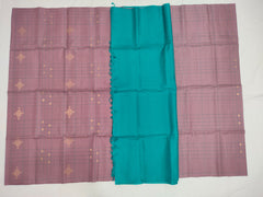 Turkish Rose Color Soft Silk Saree With Teal Blue Pallu