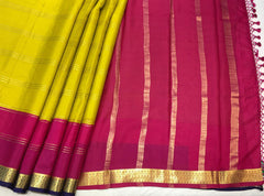 Olive Mysore Silk With Crimson Pallu