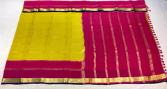 Olive Mysore Silk With Crimson Pallu