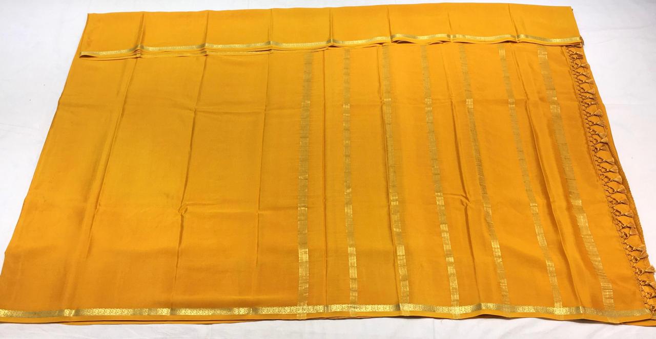 Mustard Yellow Mysore Silk Saree