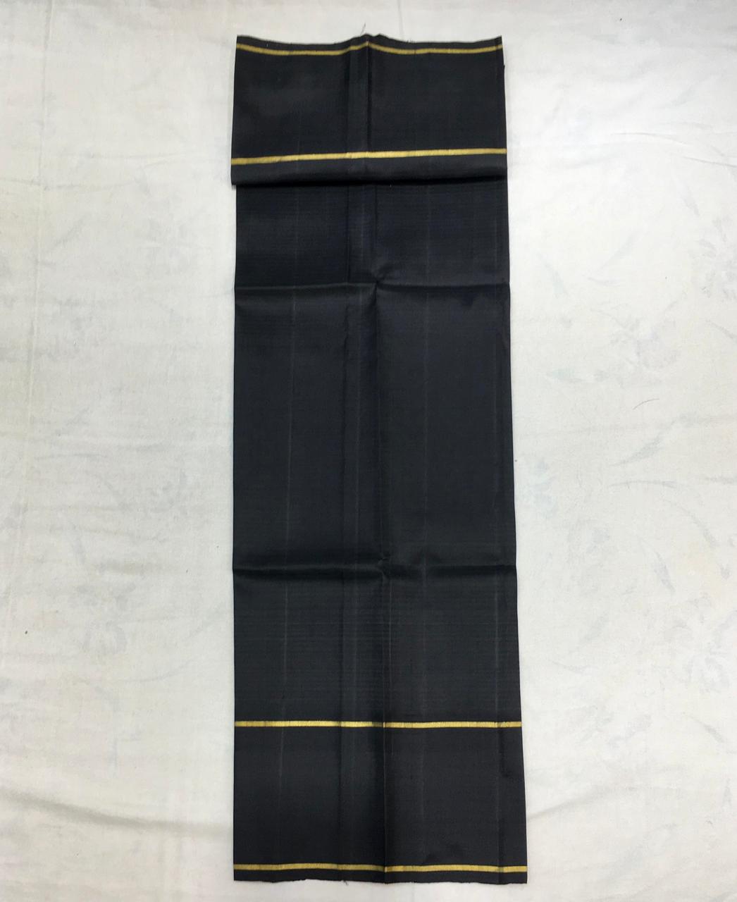 Banana Yellow Kanchi With Black Pallu