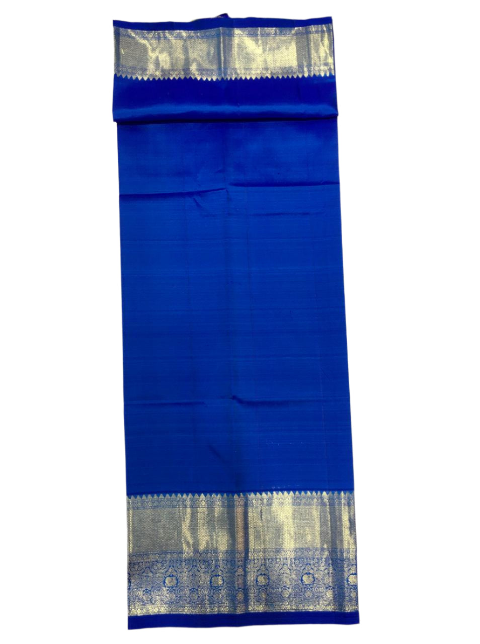 Smokey Green Kanjivaram Saree With Dark Blue Pallu