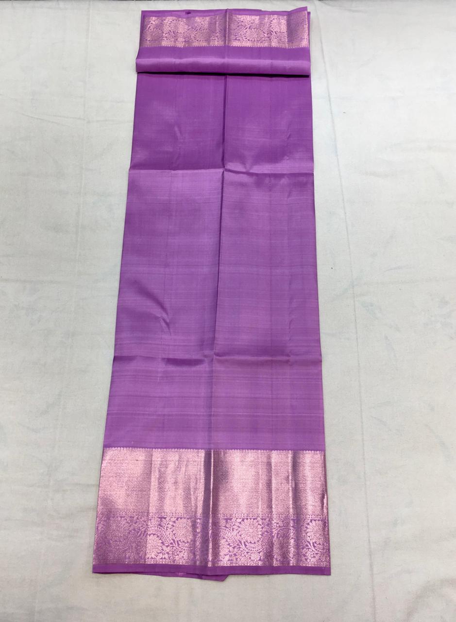 Lavender Kanjivaram Saree With Broad Zari Border