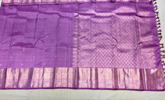 Lavender Kanjivaram Saree With Broad Zari Border