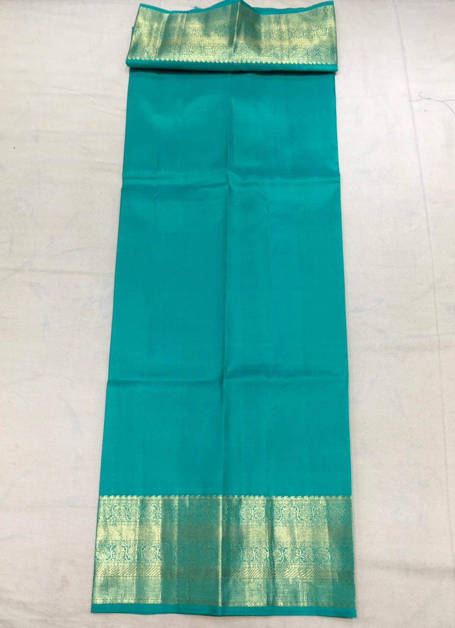 Deep Sea Green Kanchi with Gold Zari Pallu