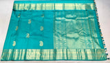 Deep Sea Green Kanchi with Gold Zari Pallu - MIRASILKS Deep Sea Green Kanchi with Gold Zari Pallu 