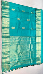 Deep Sea Green Kanchi with Gold Zari Pallu