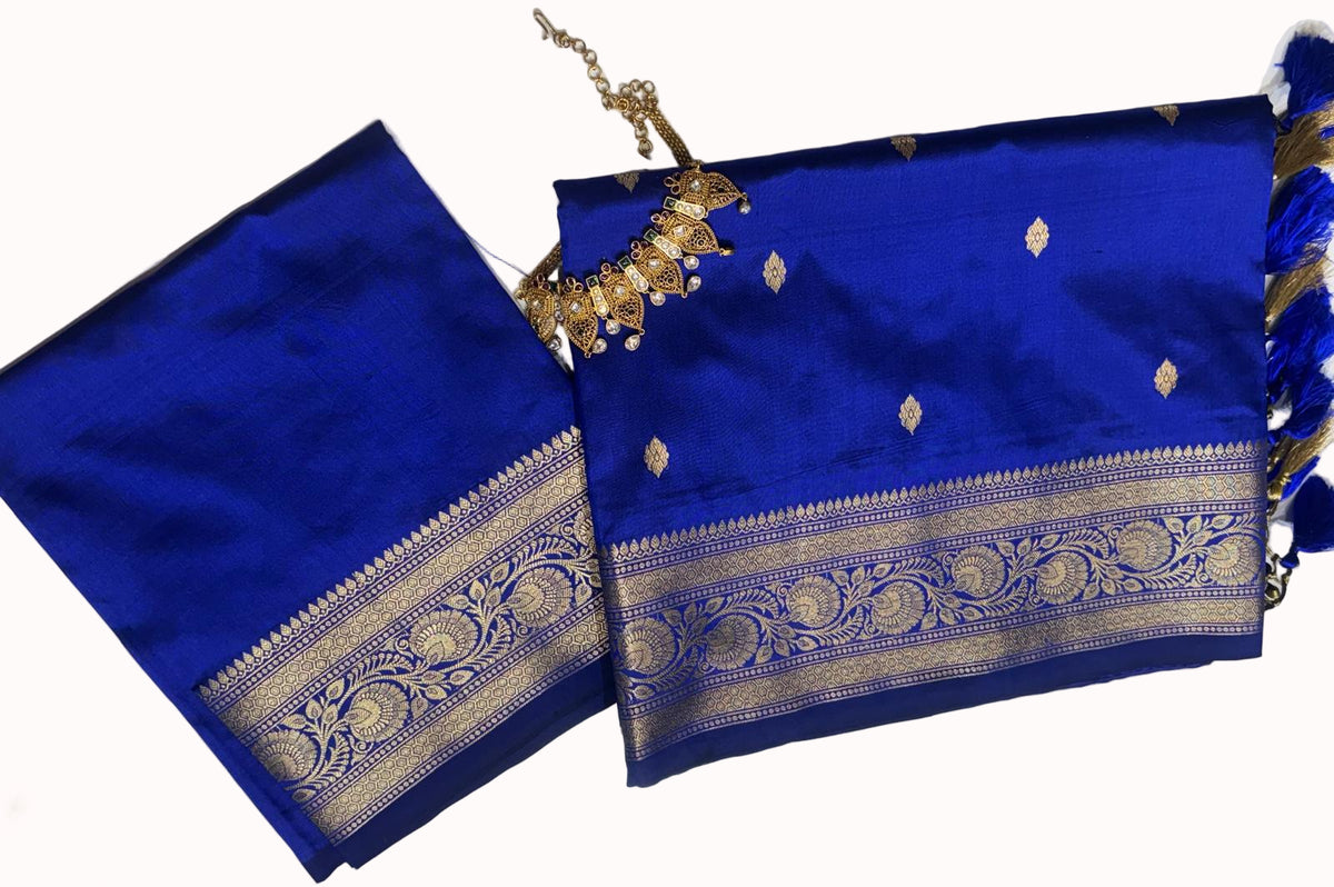 Royal Blue Banaras Katan Saree