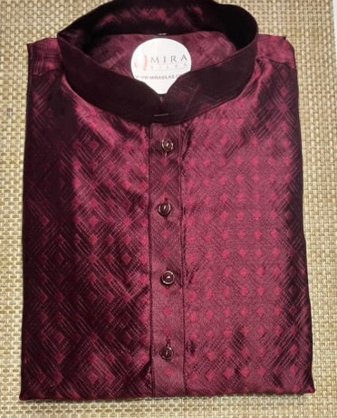 Wine Pattern Men's Kurta set