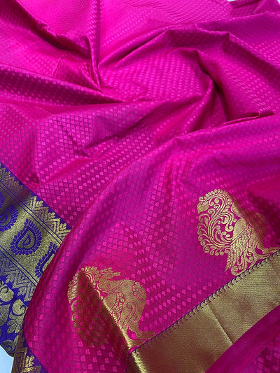 Begonia Pink Karishma saree - MIRASILKS Begonia Pink Karishma saree 