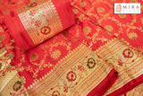 Red Banarasi Bridal Saree - MIRASILKS Red Banarasi Bridal Saree 