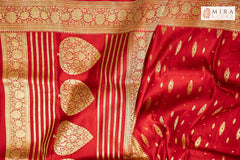 Carnelian Red Banarasi Katan Silk Saree