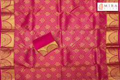 Cabaret Pink Kanjivaram Silk Saree with Motifs