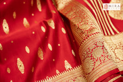 Carnelian Red Banarasi Katan Silk Saree