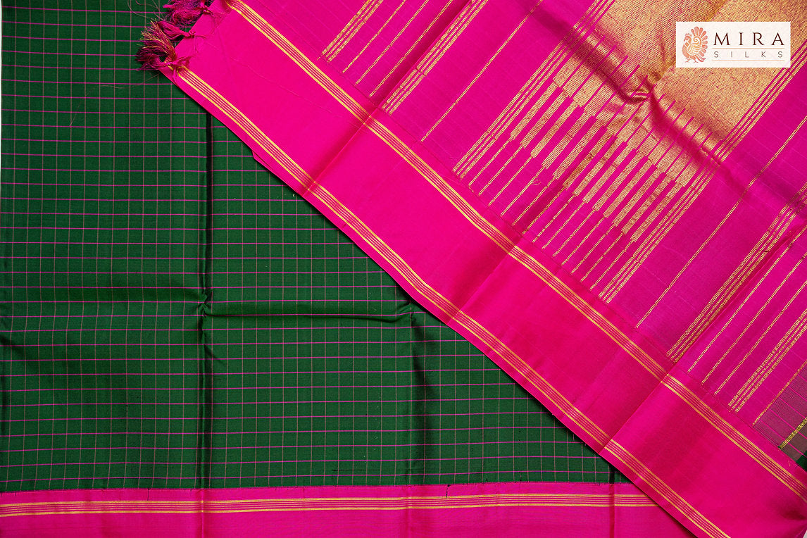 Juniper Green Kanjivaram Silk Sari