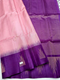 Pink color Soft Silk Saree with magenta border & pallu