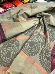 Light brown silk cotton saree