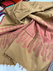 Light brown silk cotton saree