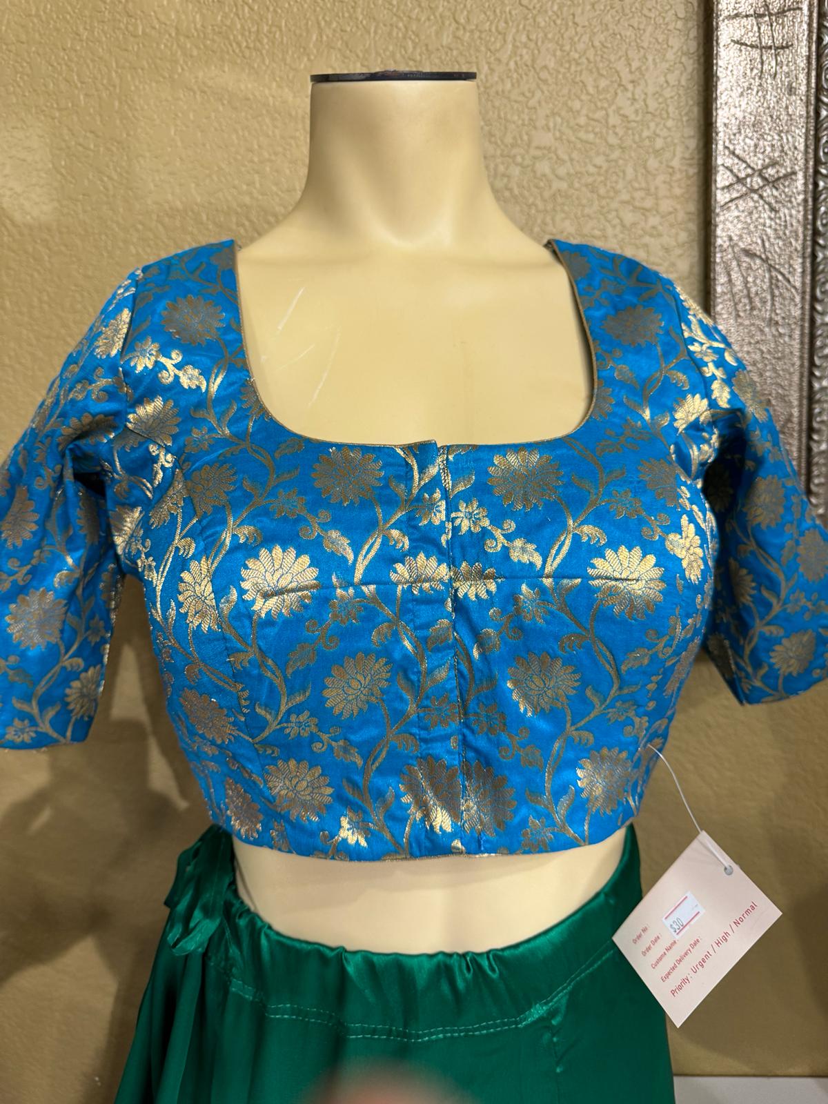 blue beneras brocade  blouse