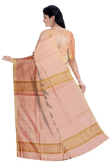 Light peach Kota Saree with Golden Border