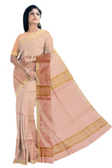 Light peach Kota Saree with Golden Border