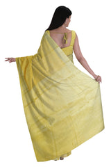 Tumeric Yellow Linen  with self design Saree