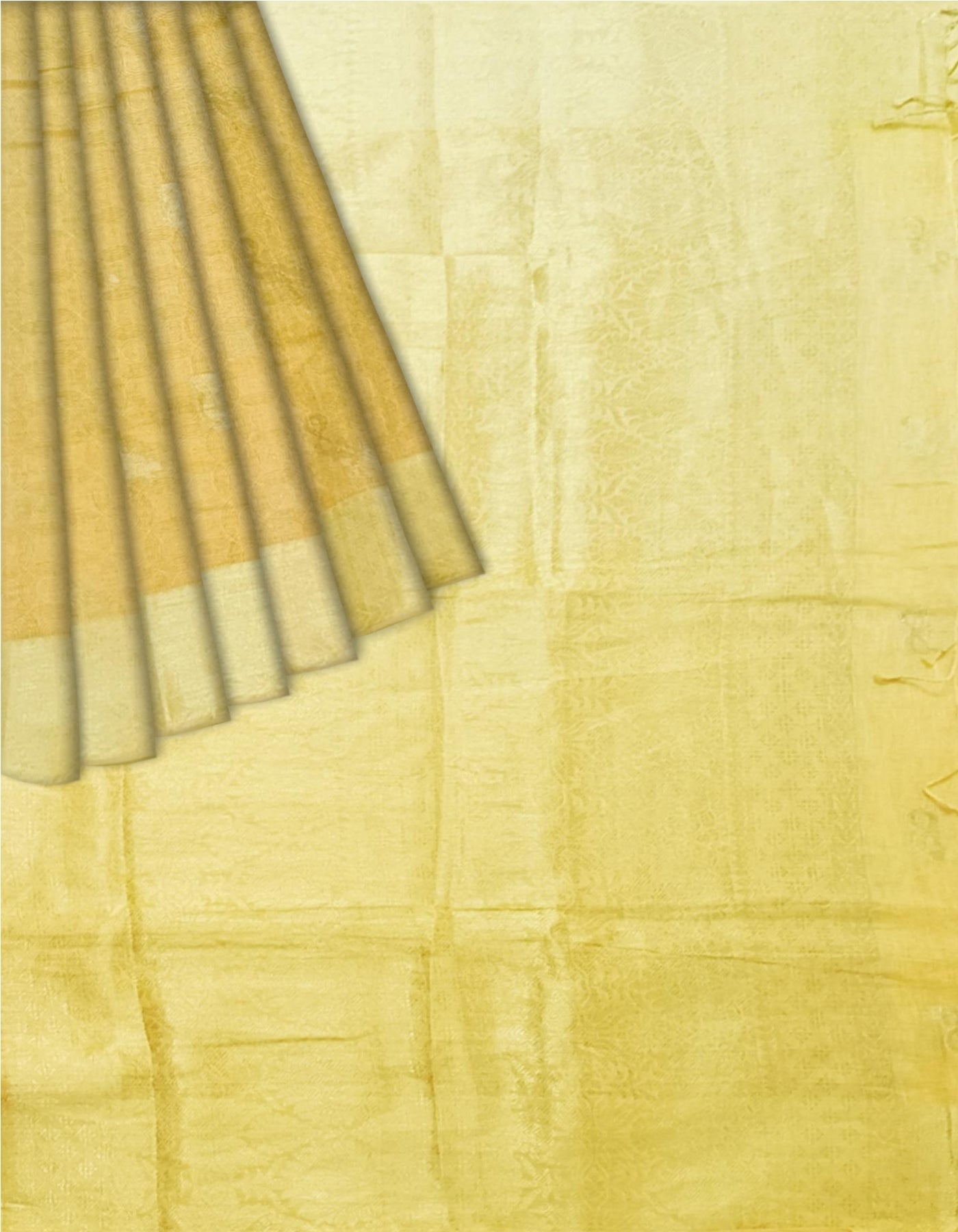 Tumeric Yellow Linen  with self design Saree