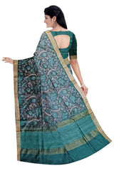 Dark Green Moonga Silk Printed Saree