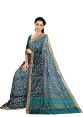 Dark Green Moonga Silk Printed Saree