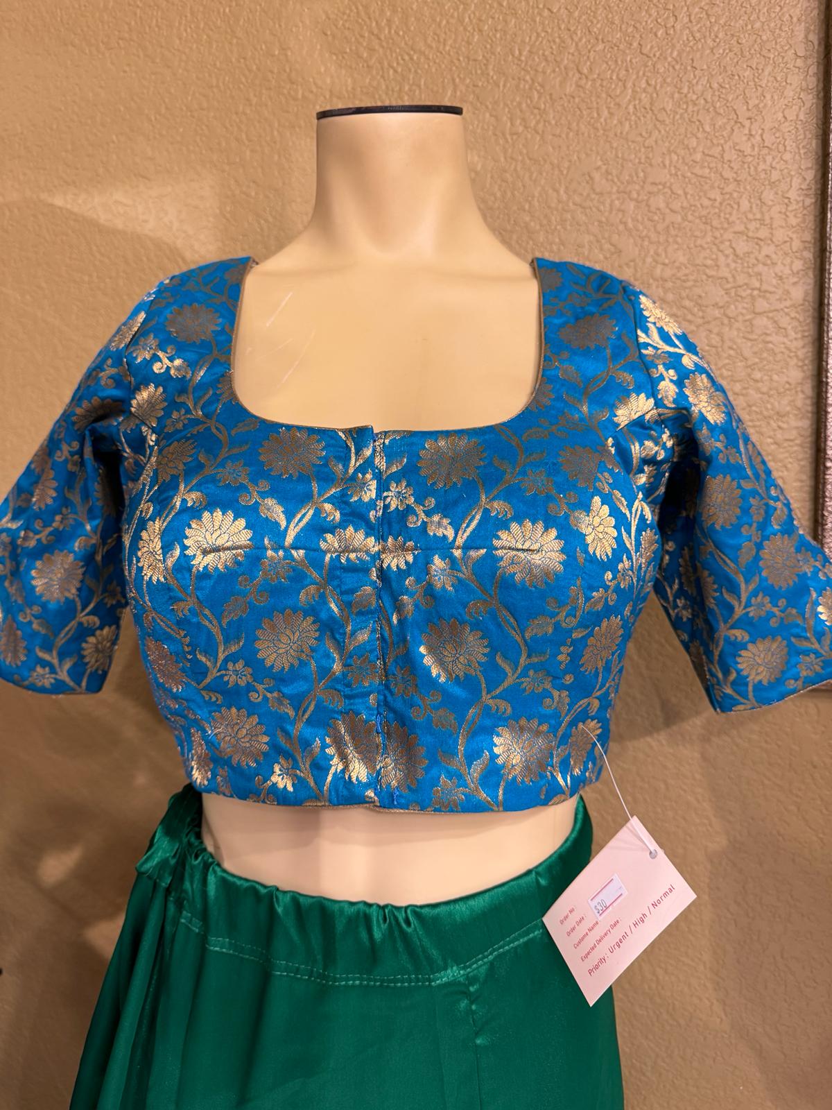 blue beneras brocade  blouse