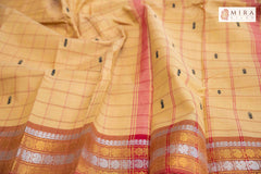 Cream Chettinad silk cotton saree