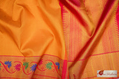 Orange Red Kanjivaram Silk Sari