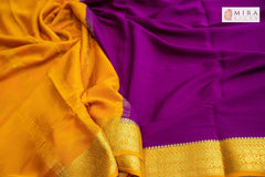 purple and yellow mysore silk