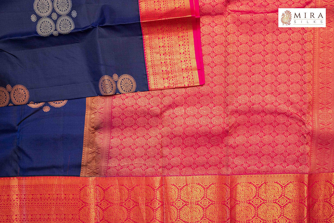 Indigo Blue saree Kanjivaram Silk Saree