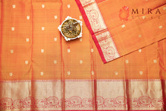 Sunshine yellow with red border Kanjivaram sari