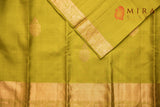 Pistachio Green with gold border Kanjivaram sari - MIRASILKS Pistachio Green with gold border Kanjivaram sari 
