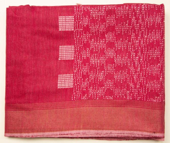 Crimson Red Chanderi Dupion Weaving Saree