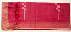 Crimson Red Chanderi Dupion Weaving Saree