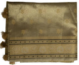 Silver Pure Tissue Saree With Pale Gold Pallu - MIRASILKS Silver Pure Tissue Saree With Pale Gold Pallu 