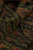 Dark Green Chanderi Saree With Temple Print and Golden Border - MIRASILKS Dark Green Chanderi Saree With Temple Print and Golden Border 