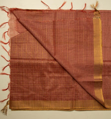 Clay Rust Kota check Saree