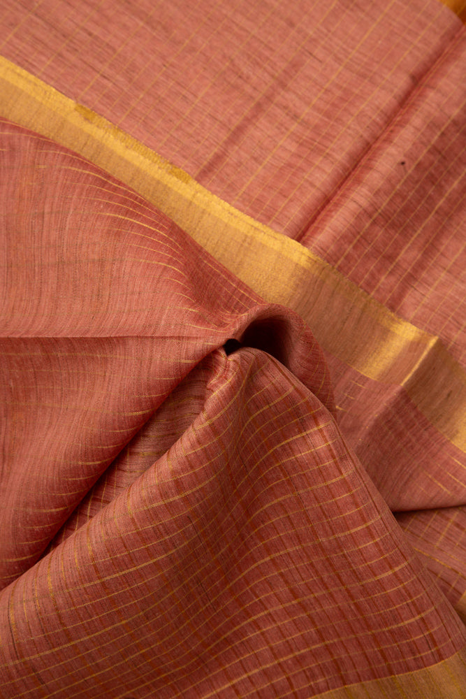 Clay Rust Kota check Saree