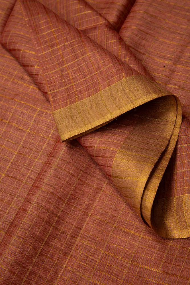 Clay Rust Kota check Saree