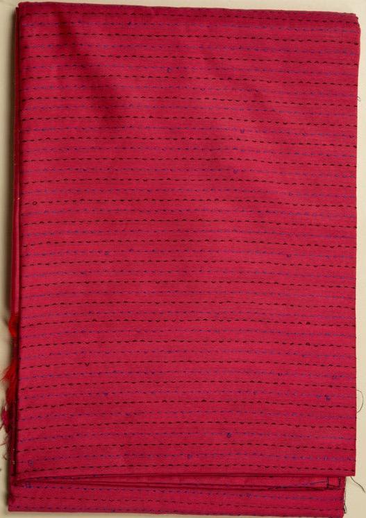 Crimson Red Saree With Black and Red Thread Work